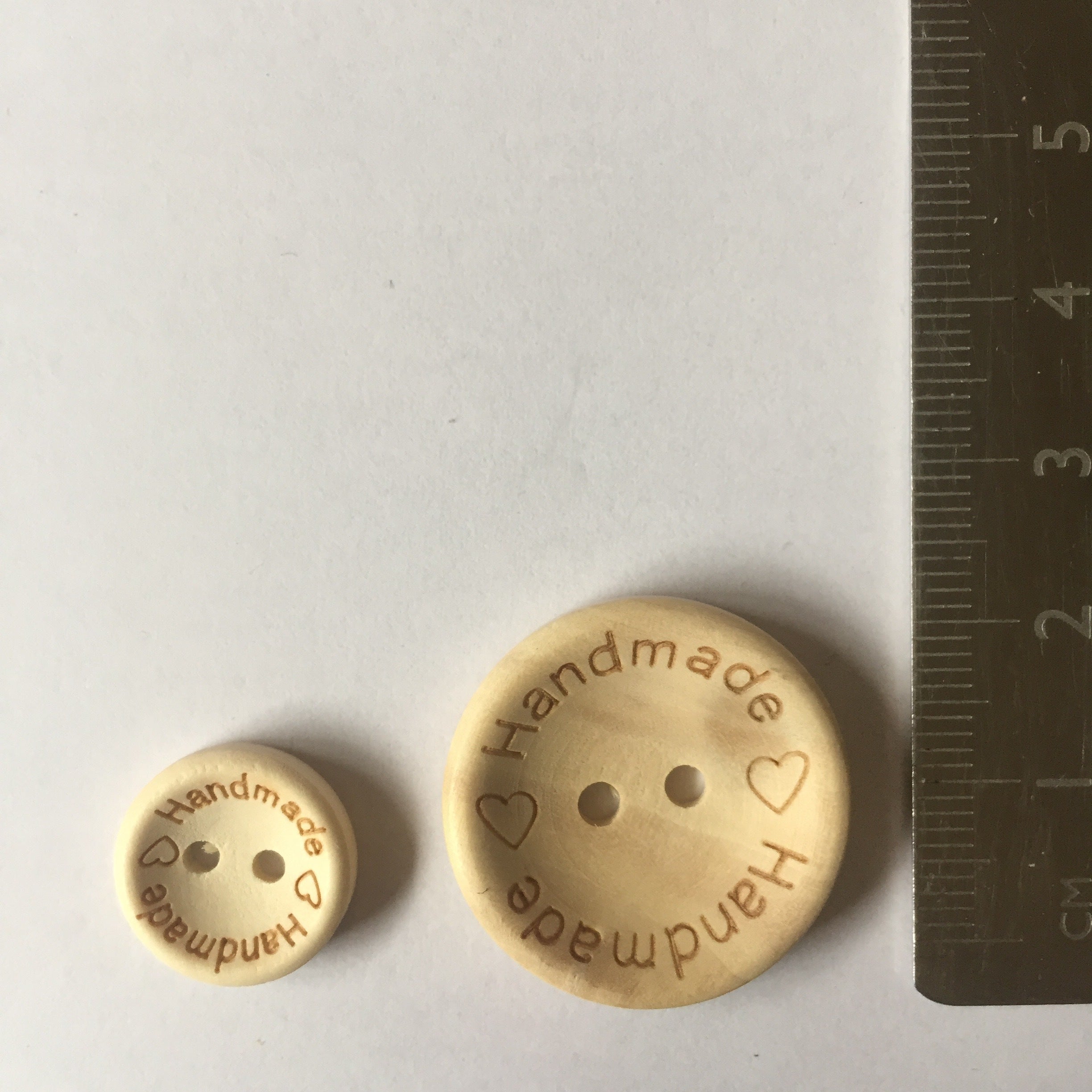 Wooden “Handmade” button