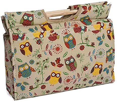 Groves Craft Bag with Wooden Handles: Owls