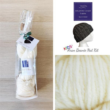 Atlantic Coast Yarns - Kids Irish Aran Beanie Hat Kit (100% Wool) - Báinín 101