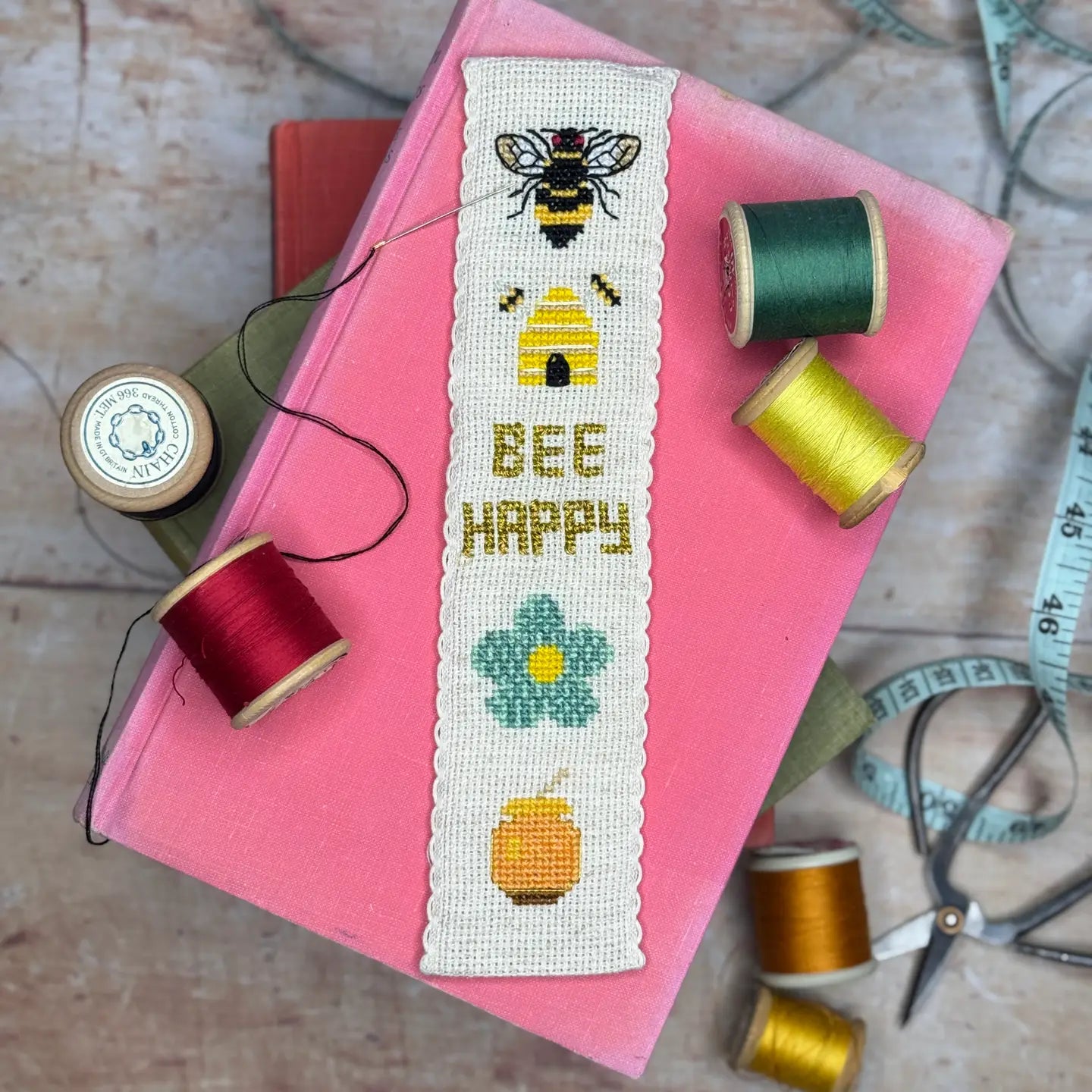 The Crafty Kit Company - Honey Bee Cross Stitch Bookmark Kit
