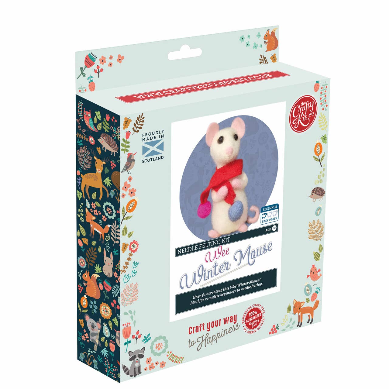 The Crafty Kit Company - Wee Winter mouse Needle Felting Kit
