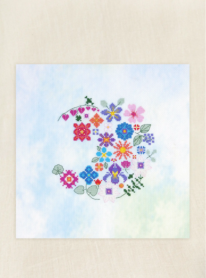 DMC Floral Moon by Marie-Dominique Procureur - Intermediate Cross Stitch Kit