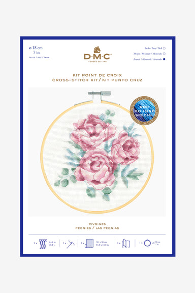 DMC Cross Stitch Kit - Peonies