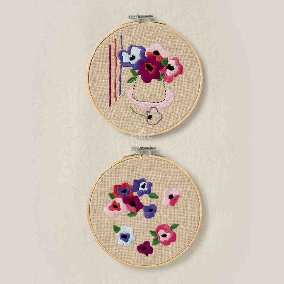 DMC Embroidery duo kit The Peaceful Breeze Anemone