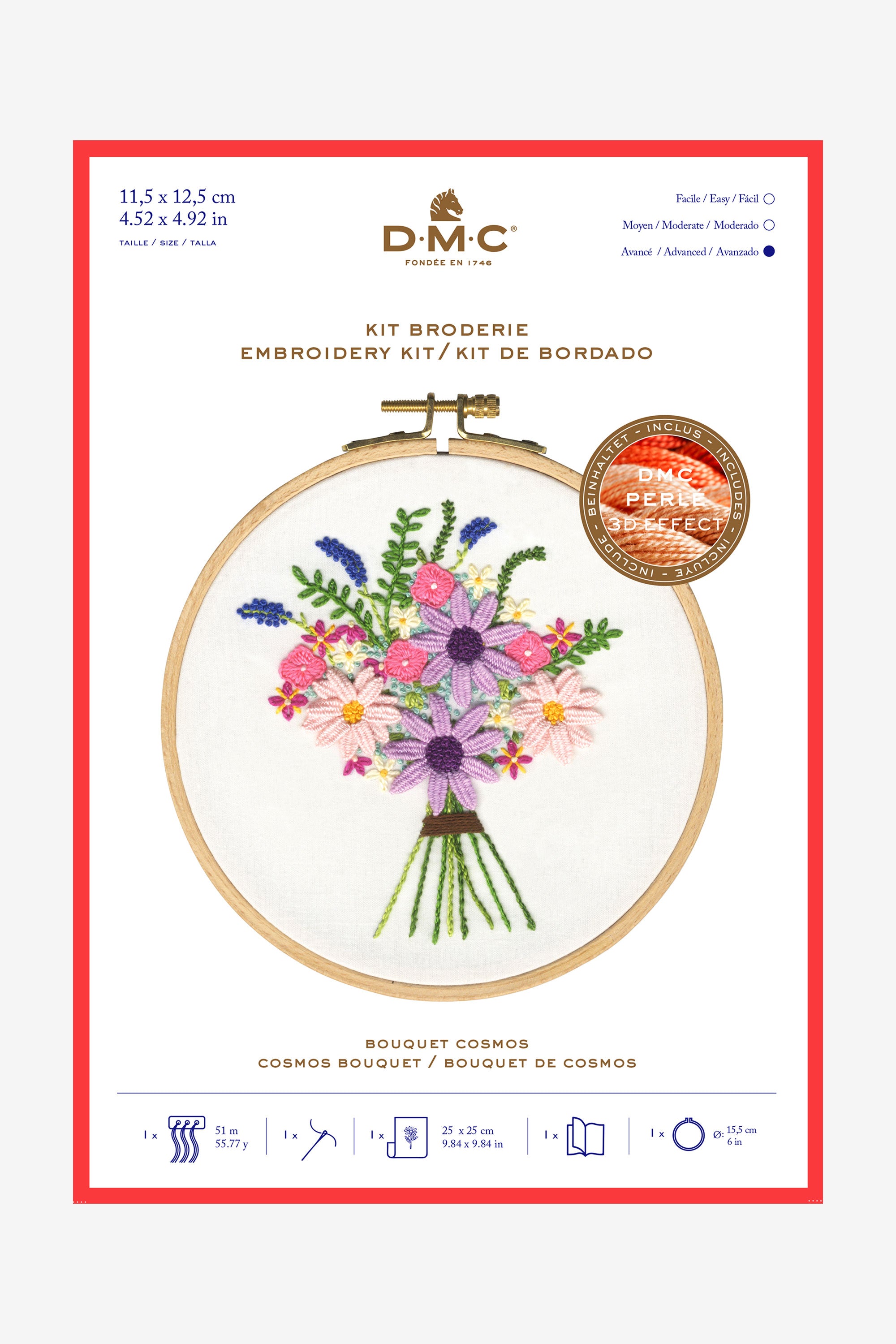 DMC Embroidery Kit - Cosmos Bouquet