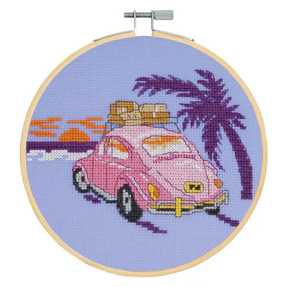 DMC Cross Stitch Kit Pink Beetle