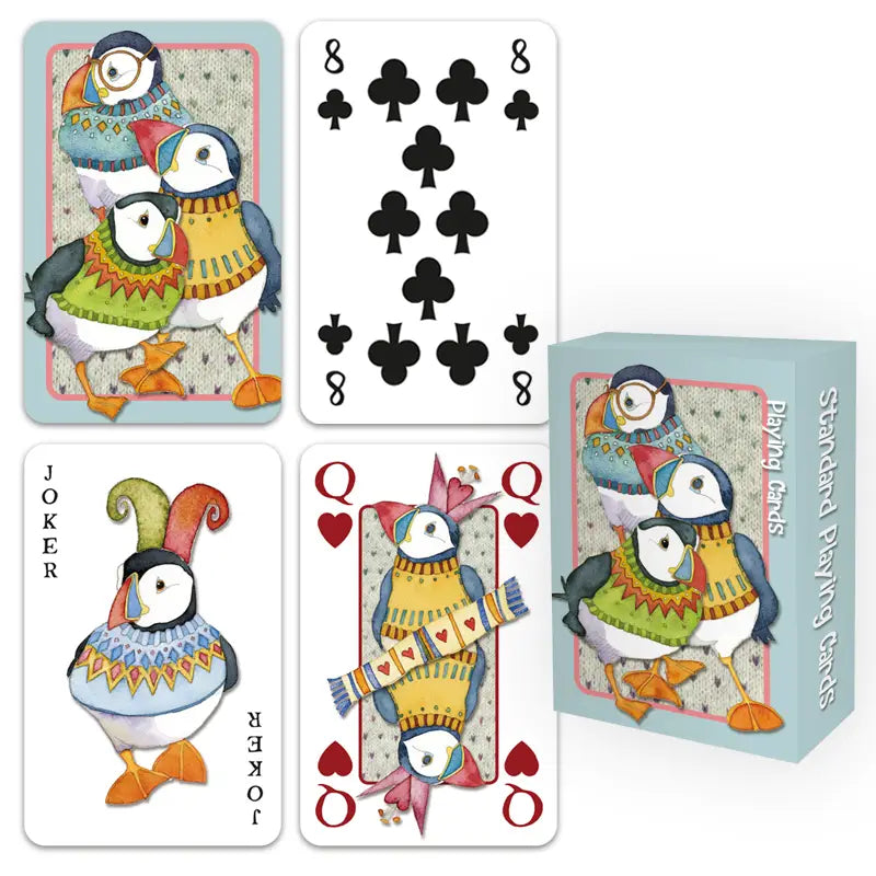 Emma Ball - Woolly Puffins Playing Cards