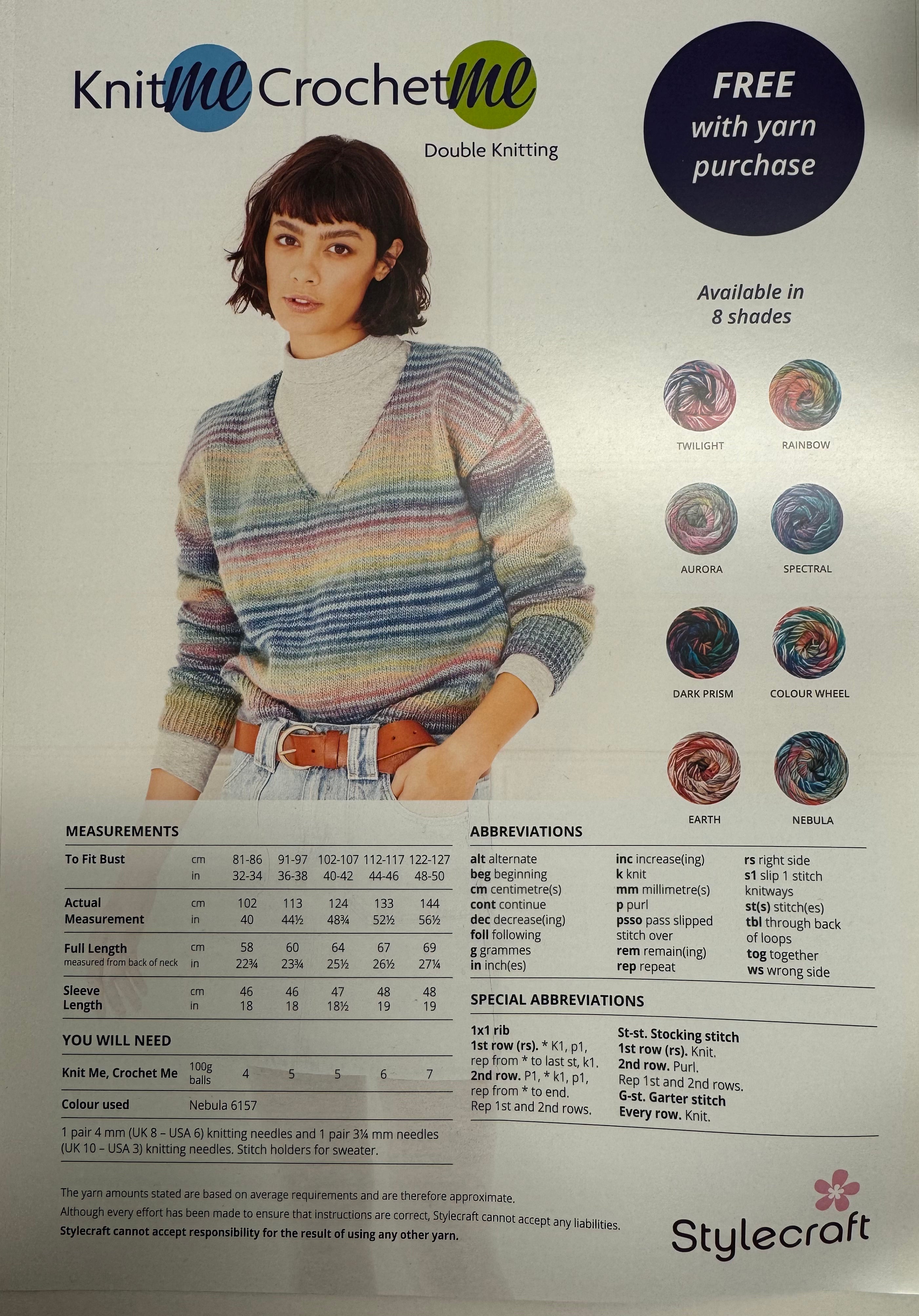 Stylecraft Free Pattern Sweatshirt in 'Knit Me, Crochet Me' DK