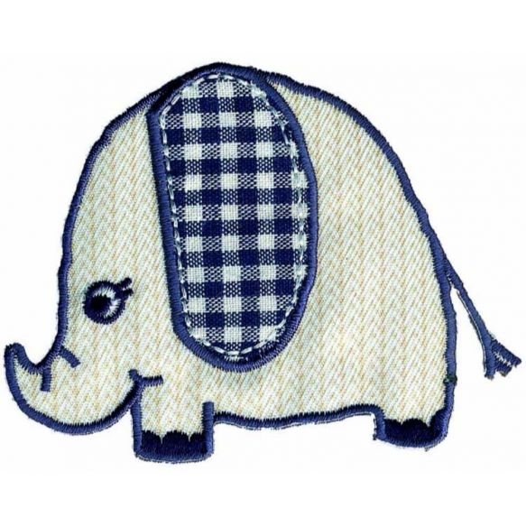 HKM iron-on patch - Elephant with Chequered Ear