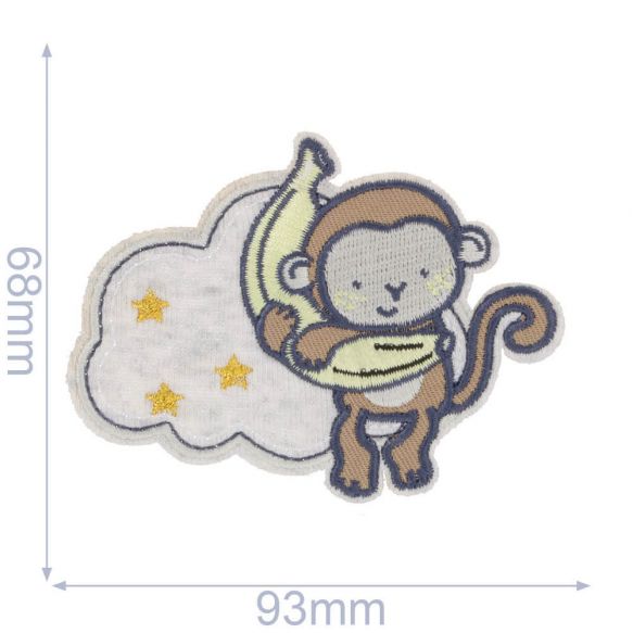 HKM iron-on patch - Monkey with Cloud