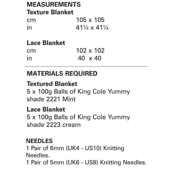 King Cole Pattern 4822 Blankets in Yummy Chunky