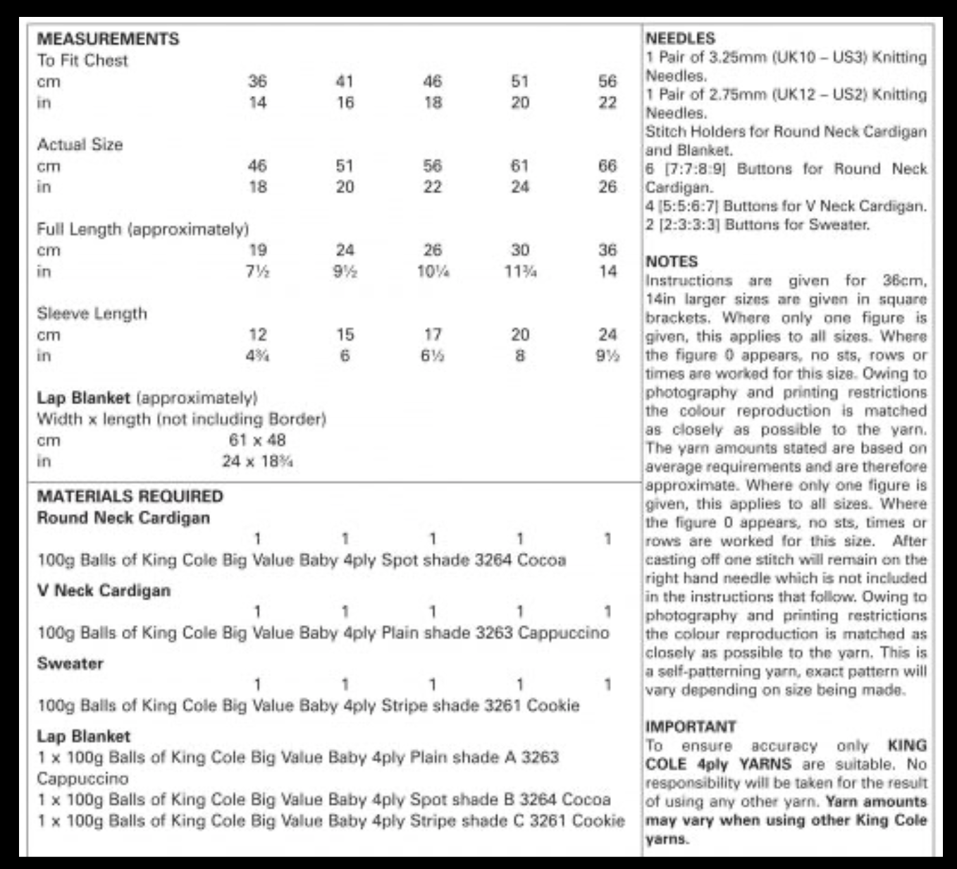 King Cole Pattern 5295 Cardigans, Jumpers & Blankets in 4ply