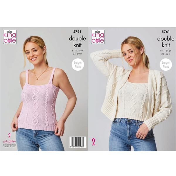 King Cole Pattern 5761 Top & Cardigan in DK