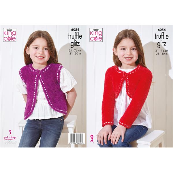 King Cole Pattern 6054 Waistcoat & Bolero in Truffle Glitz