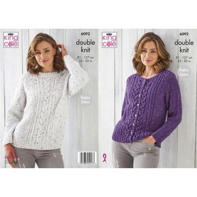 King Cole Pattern 6092 Sweater & Cardigan in DK