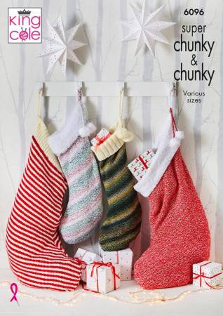 King Cole Pattern 6096 Christmas Stockings in Chunky & Super Chunky