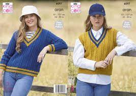 King Cole Pattern 6097 Jumper & Tank Top in Aran