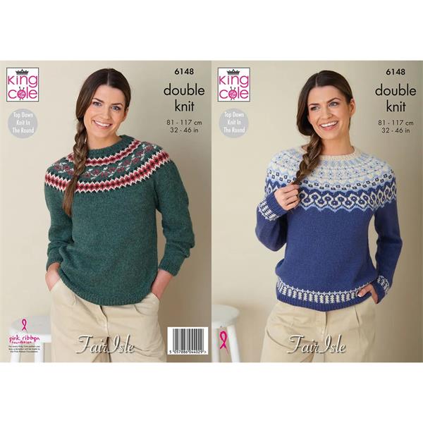 King Cole Pattern 6148 Fair Isle Jumpers & Accessories in DK
