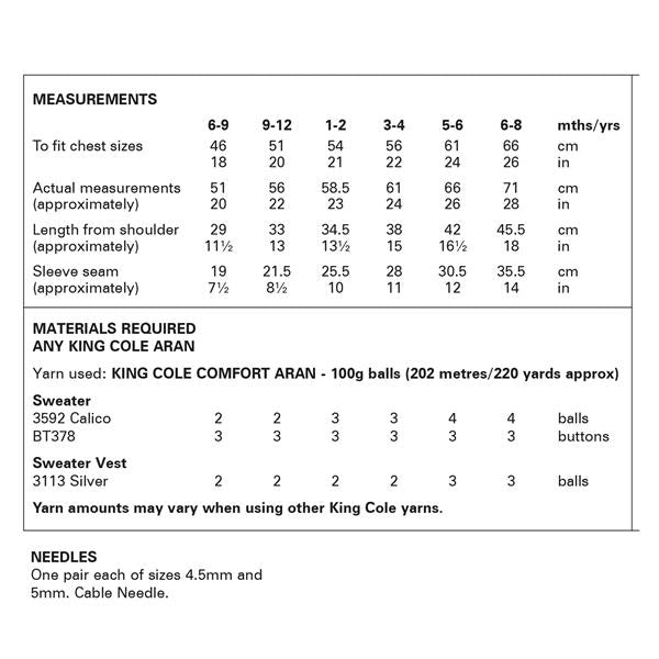 King Cole Pattern 6171 Sweater & Slipover in Comfort Aran