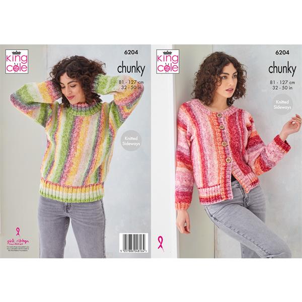 King Cole Pattern 6204 Sweater & Jacket in Hedgerow Chunky