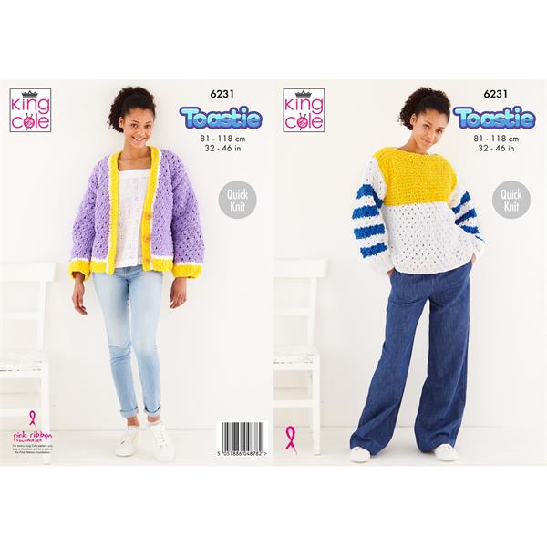 King Cole Pattern 6231 Sweater & Cardigan in Toastie