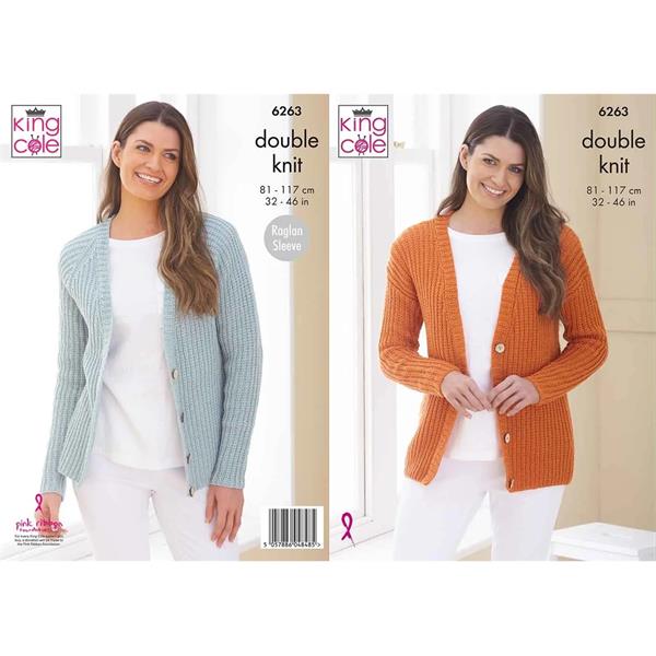 King Cole 6263 Ladies Cardigans in Orchard DK