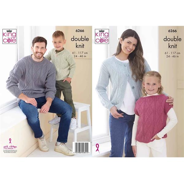King Cole Pattern 6266 Cardigans, Sweaters & Top in Orchard DK