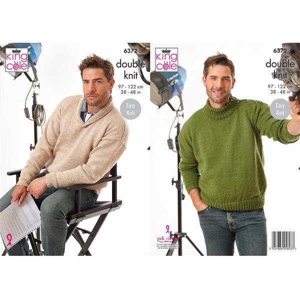 King Cole Pattern 6372 Hollywood Collection: Sweaters in Merino Blend DK