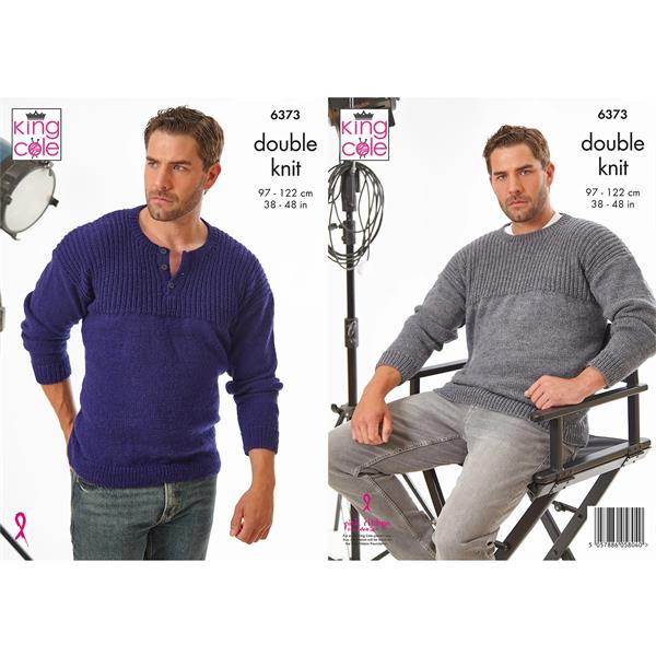 King Cole Pattern 6373 Hollywood Collection: Sweaters in Merino Blend DK