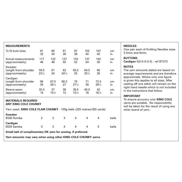 King Cole Pattern 6383 Sweater & Cardigan in Flair Mohair Blend Chunky