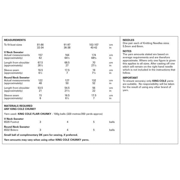 King Cole Pattern 6386 Sweaters in Flair Mohair Blend Chunky