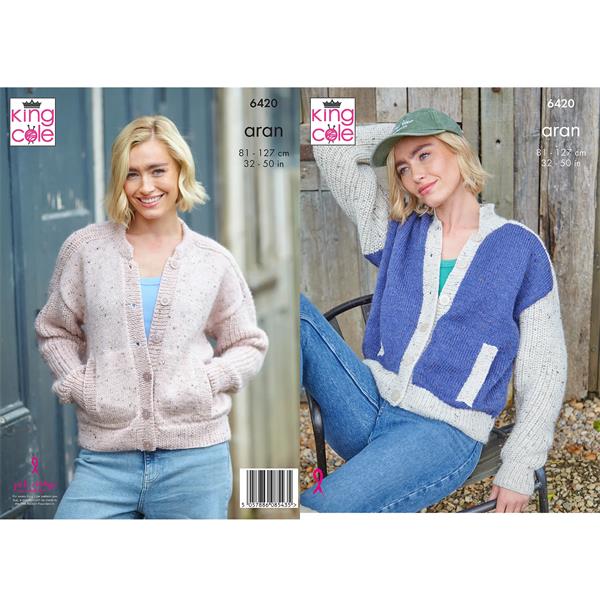 King Cole Pattern 6420 Ladies Cardigans in Aran