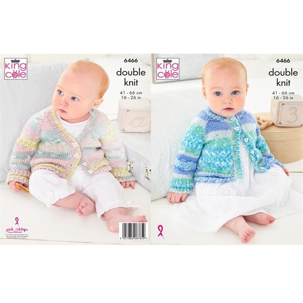 King Cole Pattern 6466 Baby Cardigan in DK