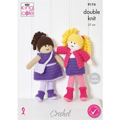 King Cole Pattern 9174 Crochet Dolls