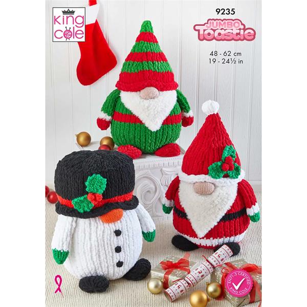 King Cole Pattern 9235 Christmas Gonks in Jumbo Toastie