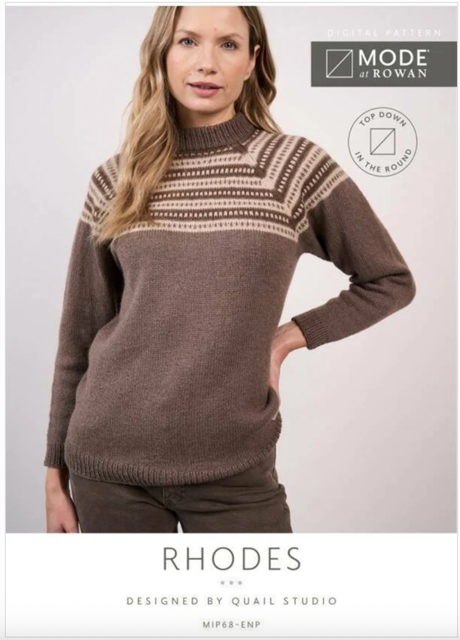 MODE at Rowan Pattern MIP68 - Rhodes Sweater in Alpaca Wool by Quail Studio