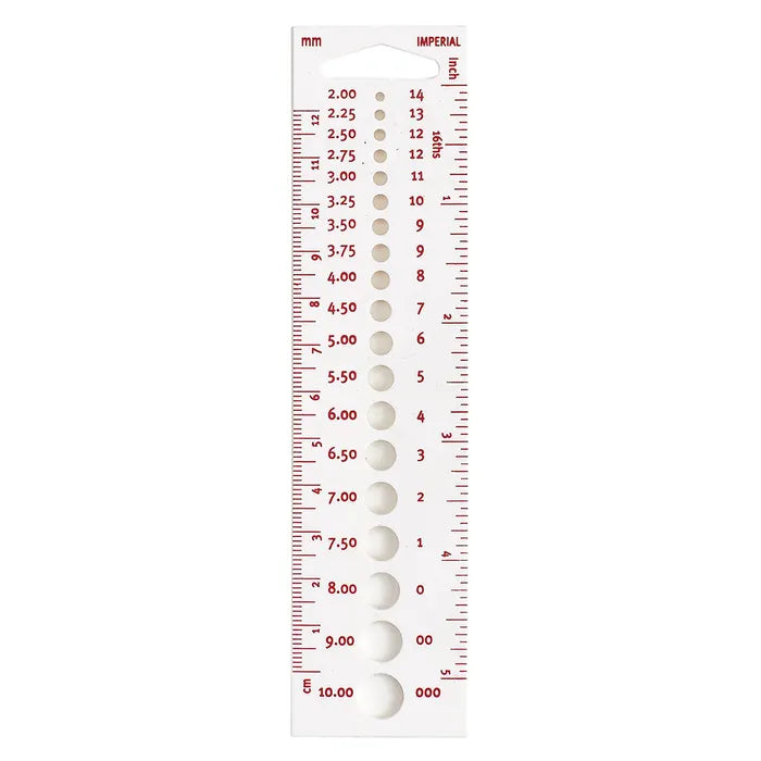 Pony Knitting gauge size 2.00-10.00mm