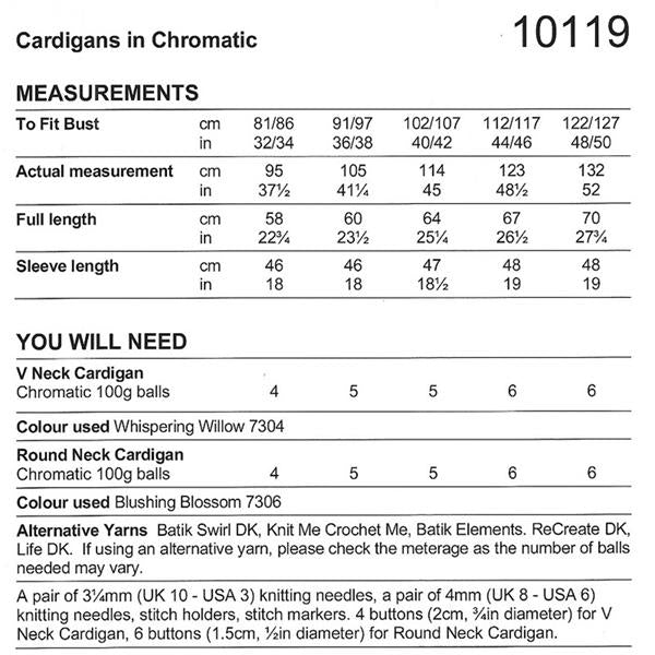 Stylecraft Pattern 10119 Cardigans in Chromatic DK