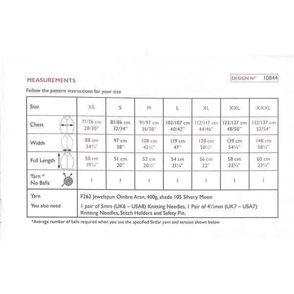 Sirdar Pattern 10844 Vest in Show Pullover in Jewelspun Ombre Aran