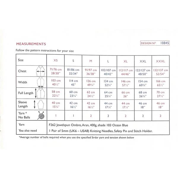 Sirdar Pattern 10845 Truly Madly Deep V Sweater in Jewelspun Ombre Aran