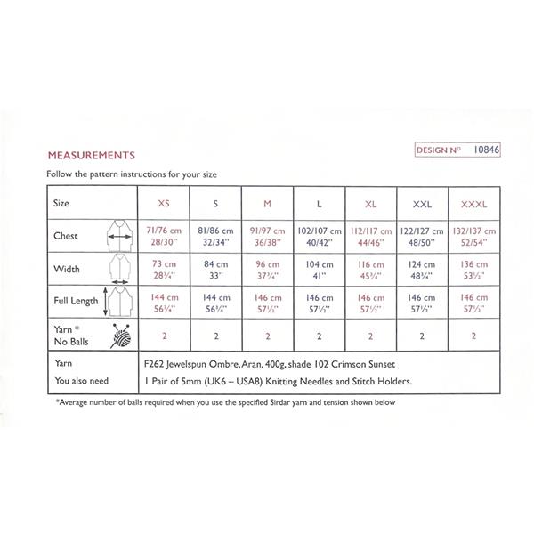 Sirdar Pattern 10846 Sleek Sleeveless Maxi Dress in Jewelspun Ombre Aran