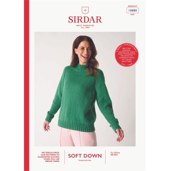 Sirdar Pattern 10880 Fuzzy Raglan Sweater in Soft Down DK