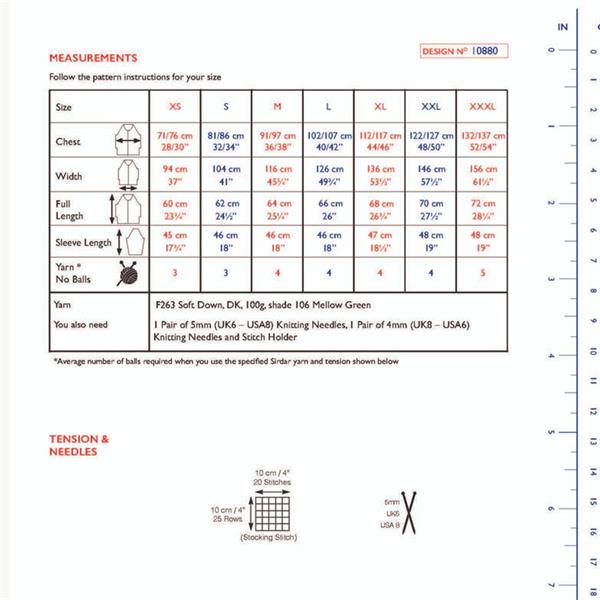 Sirdar Pattern 10880 Fuzzy Raglan Sweater in Soft Down DK