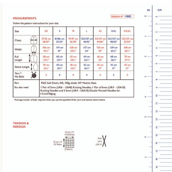 Sirdar Pattern 10882 Cosy Days Cardigan in Soft Down DK