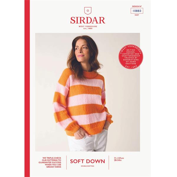 Sirdar Pattern 10883 Big Stripe Sweater in Soft Down DK