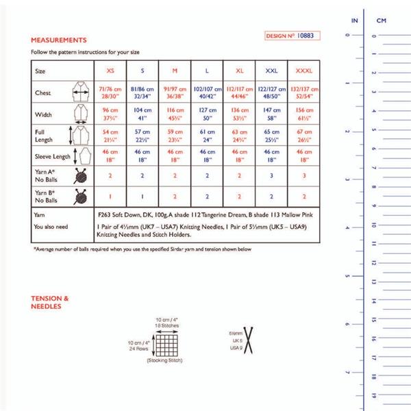Sirdar Pattern 10883 Big Stripe Sweater in Soft Down DK