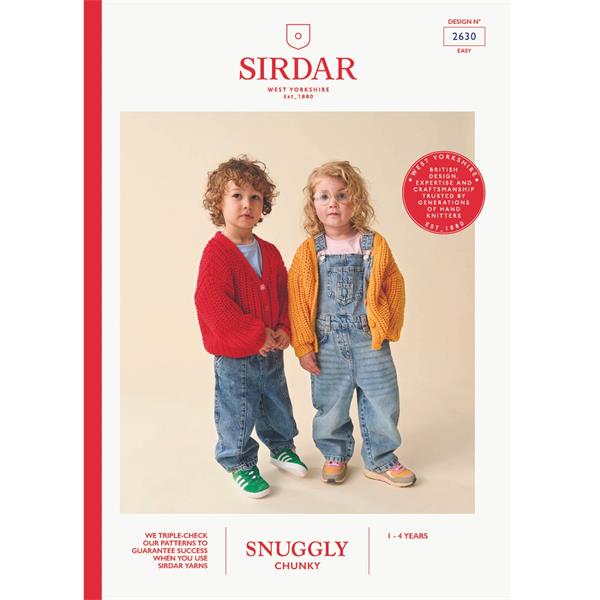 Sirdar Pattern 2630 Pop Pop Cardigan in Snuggly Chunky