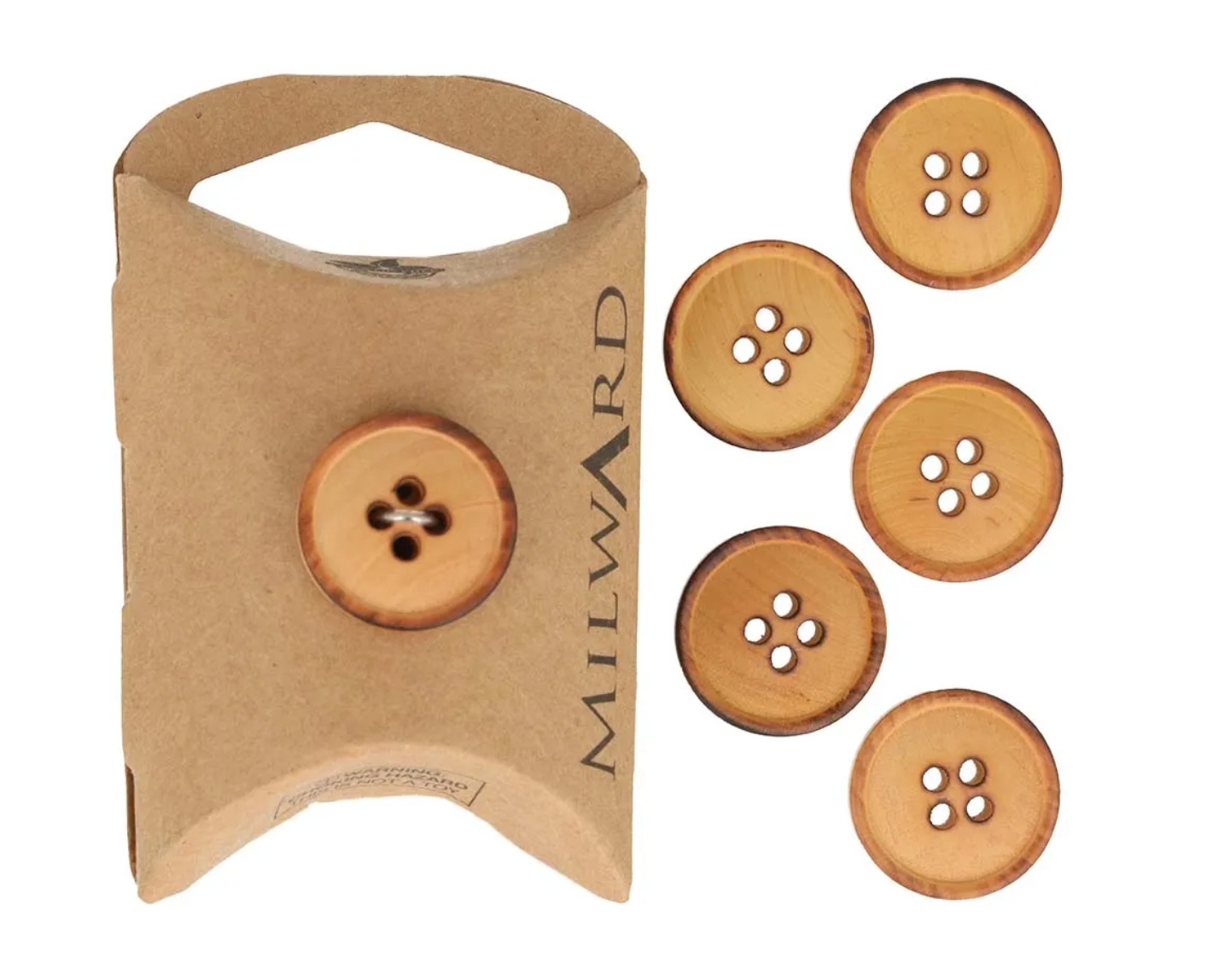 Milward 4-hole button wood 18mm -1x6pcs