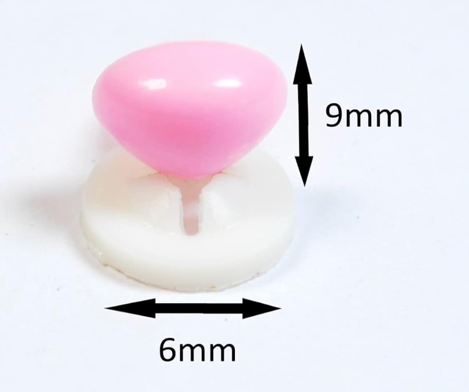 Animal Safety Noses - Baby Pink Triangle - 9mm x 6mm