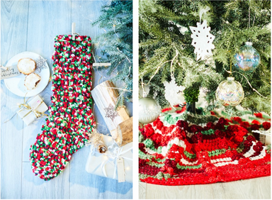 Stylecraft Pattern 10030 Crochet Christmas Stocking & Tree Skirt in Super Chunky